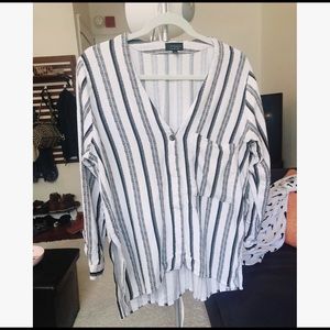 Topshop Hi Lo Stripe Top